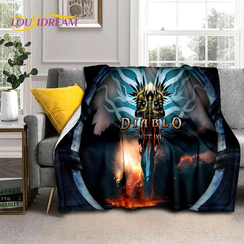 Мягкое фланелевое одеяло Diablo 3D Retro Gamer для кроватей, диванов, пикников, плед для отдыха на свежем воздухе, подарок