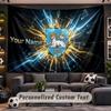 Wall Hanging Tapestry Custom NamePreston North End Pattern Personalized Printed Fabric Wall Decor