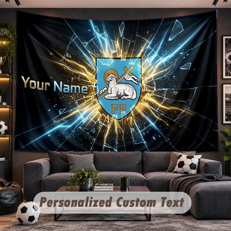 Wall Hanging Tapestry Custom NamePreston North End Pattern Personalized Printed Fabric Wall Decor