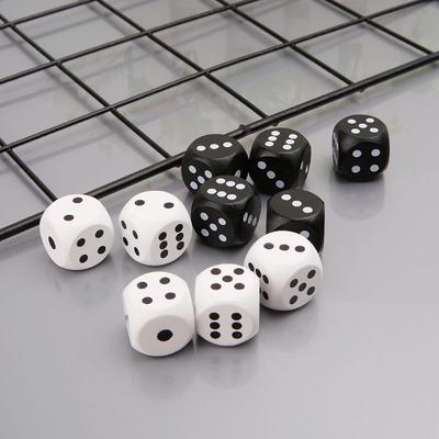 5 шт., 20 мм, цифровые игральные кости с белыми и черными пятнами, 6-гранные деревянные кубики, детские кубики-головоломки, игрушки, реквизит для настольной игры, набор кубиков для бара КТВ, 24BD