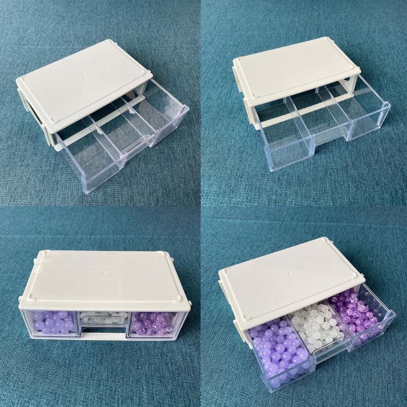 10 шт. Органайзер для бусин, выдвижной шкафчик, большая вместимость, коробка для сортировки ювелирных изделий с регулируемыми разделителями, пластиковый контейнер для бусин