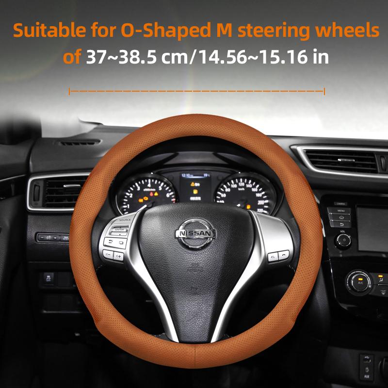 vcxja9 Suitable for Nissan Ultra-Thin Breathable Leather Steering Wheel Cover Suitable for Qashqai J10 J11 March Terrano2 Pathfinder R51 Note E12 