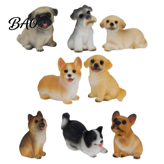 Adorable Pet Collectibles Cute Puppy Figurine, Resin Ornament for Desk And Car Decor, Animal Desktop Toys Realistic Dog Figurines, Miniature