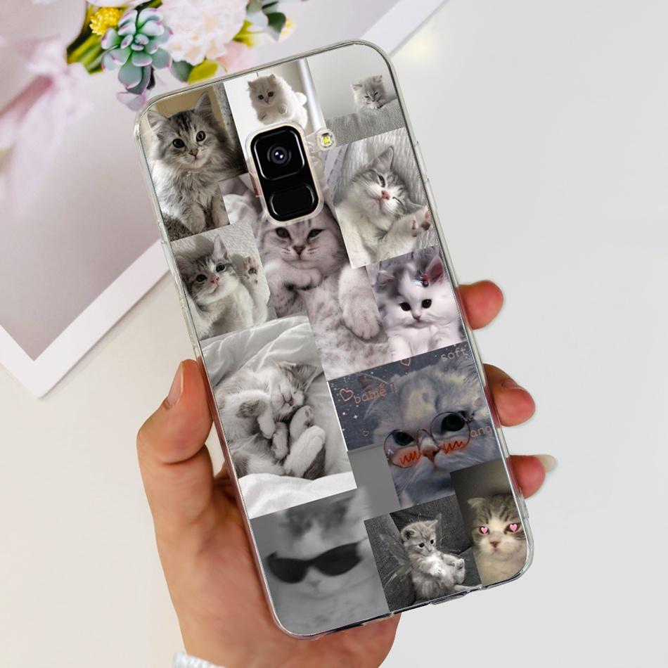 Для Samsung Galaxy A8 (2018) / A8+ (2018) Мягкий силиконовый TPU чехол SM-A730F A530F для Samsung A 8 A8 Plus, милые чехлы с мультяшными пандами