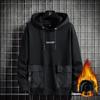 Men's Casual for Autumn Winter Black Grey OverSize Hoodie Sweatshirt Men Hip Hop Skateboard Streetwear Clothes