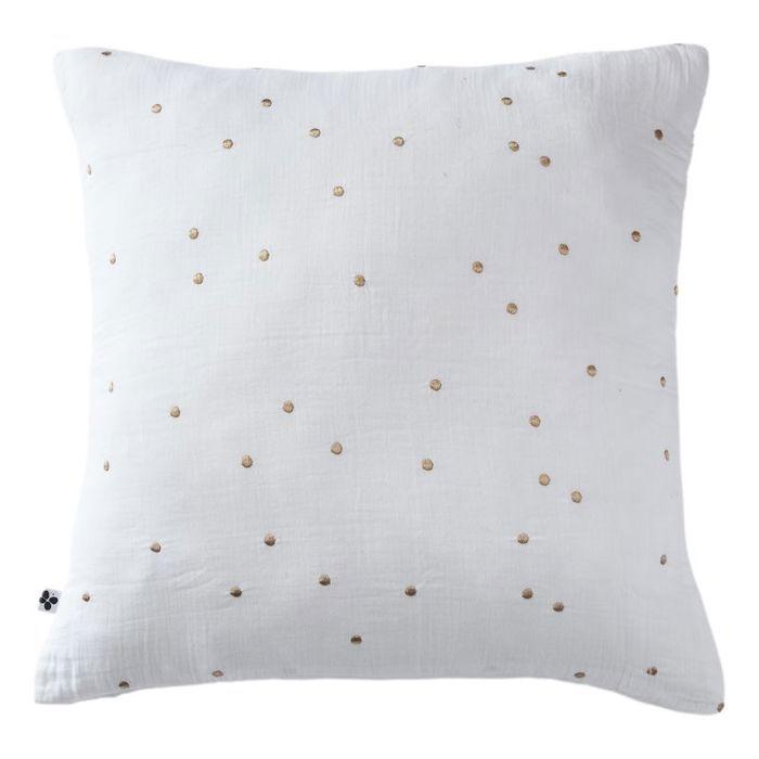 Golden Polka Dot Decorative Pillowcase "Gaïa Chic" 60 X 60 Cm &; 50 X 70 Cm "Cotton Gauze" - Gaïa Chic Chantilly - 60 X 60 Cm