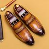 Повседневная кожаная обувь Мужская деловая повседневная обувь Мужские кожаные остроносые мокасины Ручная работа Британская внешняя торговля Мужская обувь