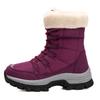 Winter Snow Boots Womens Non Slip Outdoor Waterproof Mid Calf Boots With Warm Faux Fur Lined Fashion Shoes