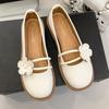 Woman Shoes Trend New Solid Flower Flats Mary Jane Zapatos Casual Loafers JK Dress Leather Round Toe Sandals