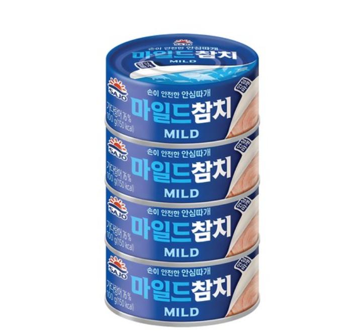 Sajo Tuna Mild Light корейский консервированный тунец 100 г x 4 упаковки