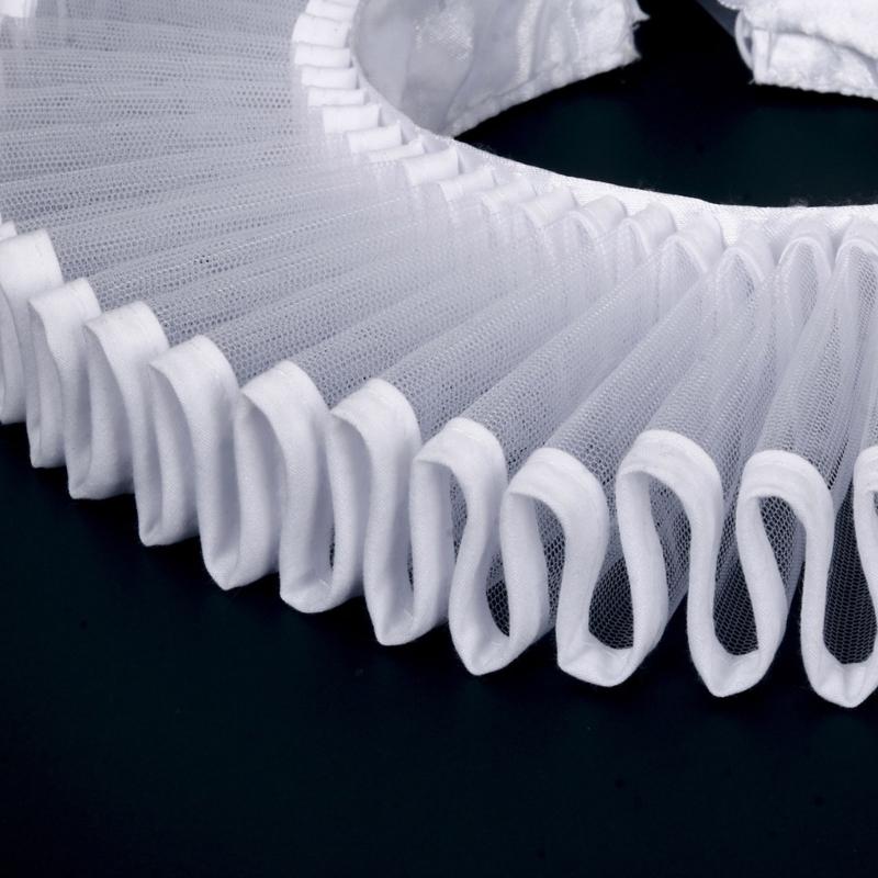 Детский елизаветинский белый сетчатый воротник-жабо, костюм клоуна для косплея, регулируемый гофрированный ложный воротник для вечеринок, праздничных мероприятий