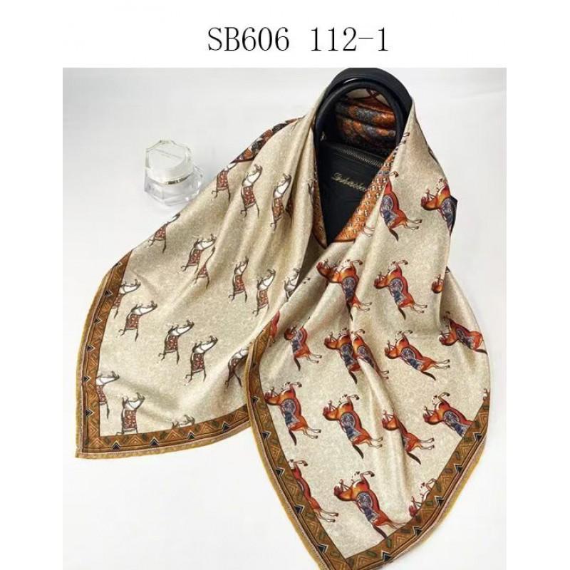 110x11cm Silk Scarf New Chinese Style Tie-dye Shawl 100% Mulberry Satin Square Women