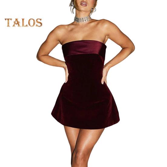 Женское вечернее платье с открытыми плечами, бандо, без спинки, без рукавов, облегающее мини-платье А-силуэта, короткое платье для выпускного вечера, банкета