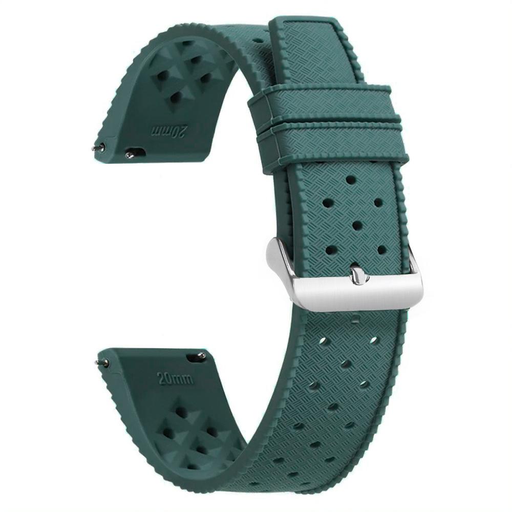 2x ERBORD Universal Silicone Strap 20mm, Tropic, Green/Gray