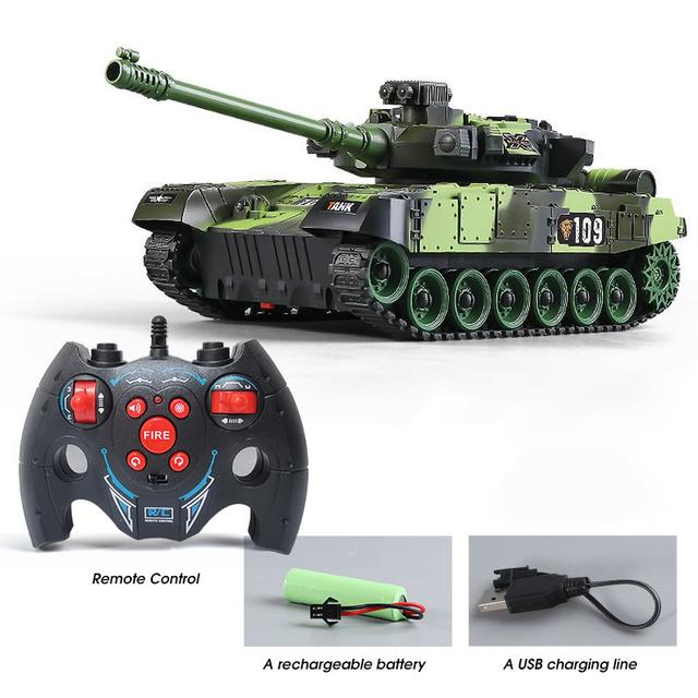 New 9 Channel RC Tank Military War Battle United States M1 Leopard 2 Remote Control Toy Car Tactical Model Electronic Toys for Boys Children