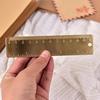 Pocket Mini Vintage Brass Ruler 4" Key Ring Attachment Bookmark Ruler Dual Scales