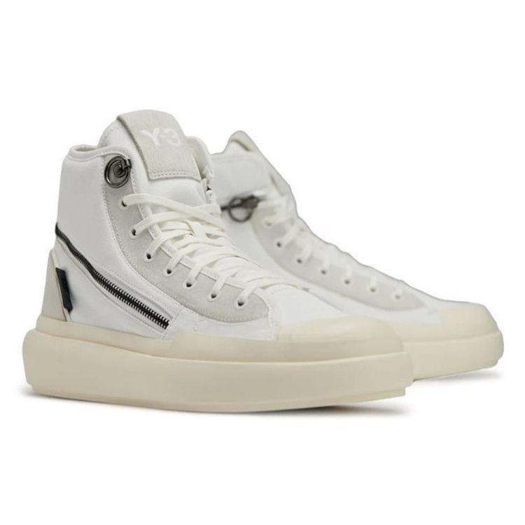 Adidas Y-3 Ajatu Court High White Orbit Grey Кроссовки унисекс Core-White Cream-White GW8619