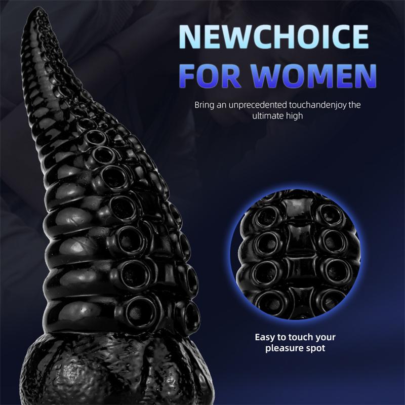 Анальная пробка с щупальцами осьминога, большой прозрачный кристалл, искусственный фаллоимитатор, женский мастурбатор