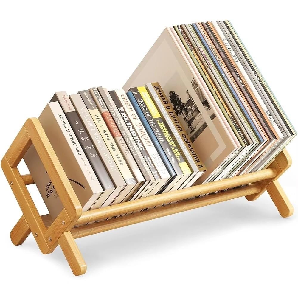 New Retro Wooden Desktop Bookshelf Stable Space-saving Tilting Book Shelf Multi-Purpose Desk Bookshelf Office