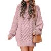 Cross-border Amazon Europe Round Neck Long Sleeve Knit Sweater Medium-length Women's Dress Thickened Needlework