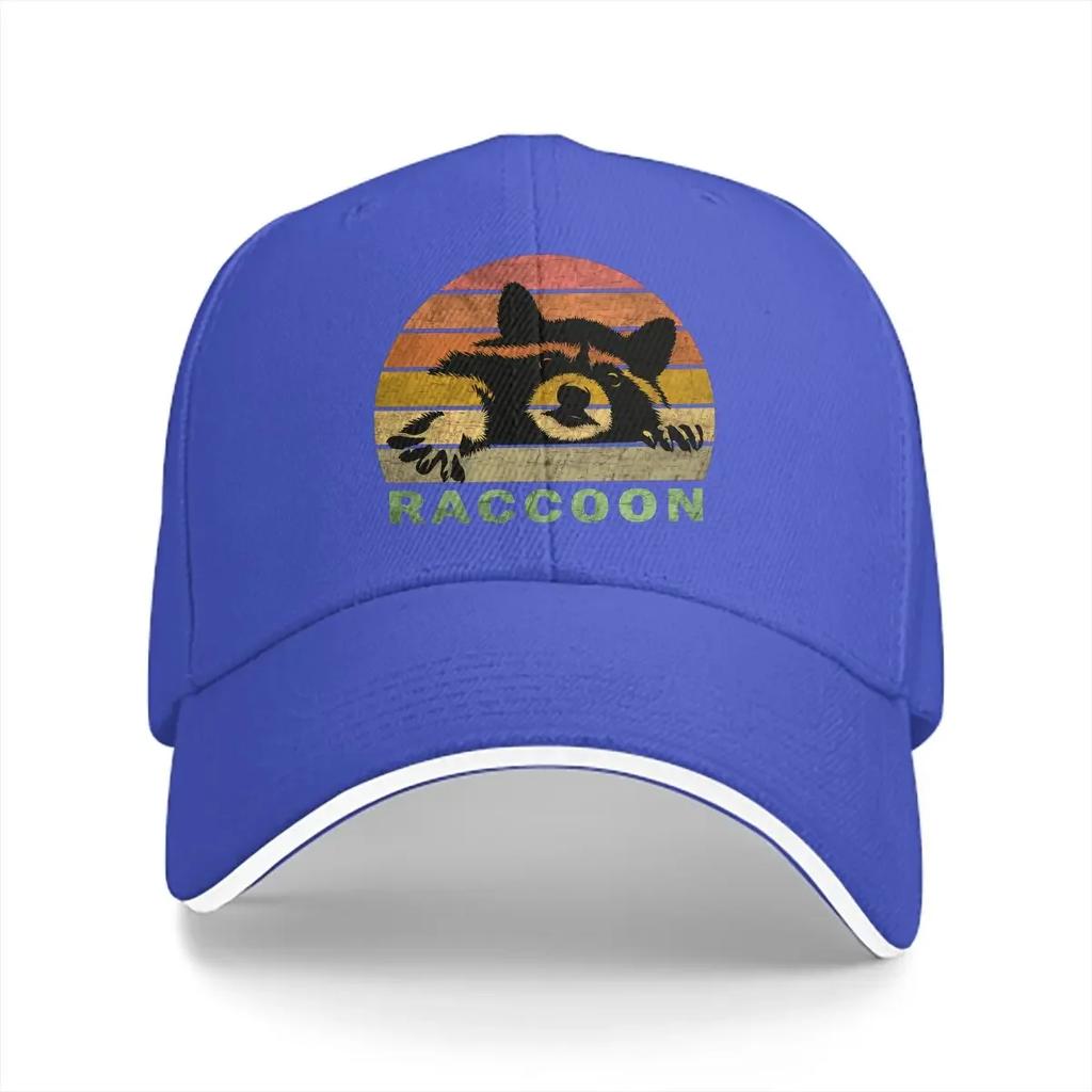Pure Color Dad Hats Retro Raccoon Men's Hat Sun Visor Baseball Caps Raccoon Lover Peaked Cap