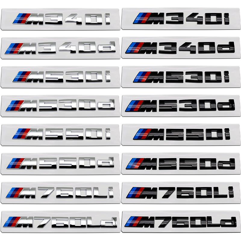 Gloss Black Rear Trunk Letter Badge For BMW M135i M240i M340i M340d M440i M550i M530i M760Li ABS M Logo Emblem Sticker Decal