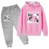 2026 Kids New Autumn Winter Casual Long Sleeve Pullover 2pcs Hoodie+Pants Tracksuit 3-12Yrs Girl Boy Basketball Coat Clothes Set