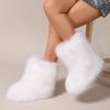 Autumn and Winter Flat Heel High Top Boots Furry Boots Warm Furry Boots Spice Girls Medium Boots Furry Snow Boots