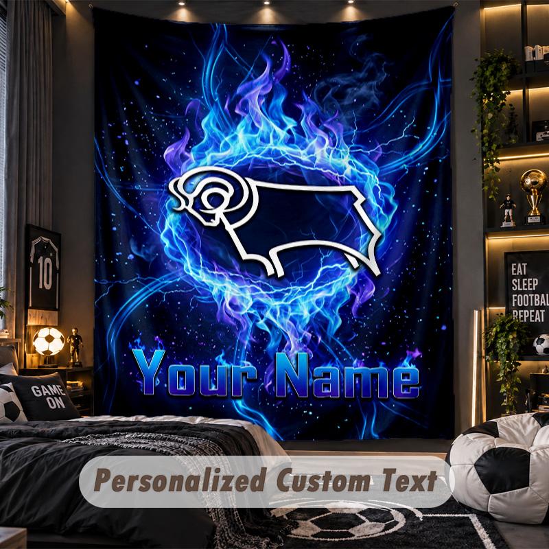 TapestryDerby County Custom Name Text Personalized Wall Hanging Tapestry Home Wall Decor