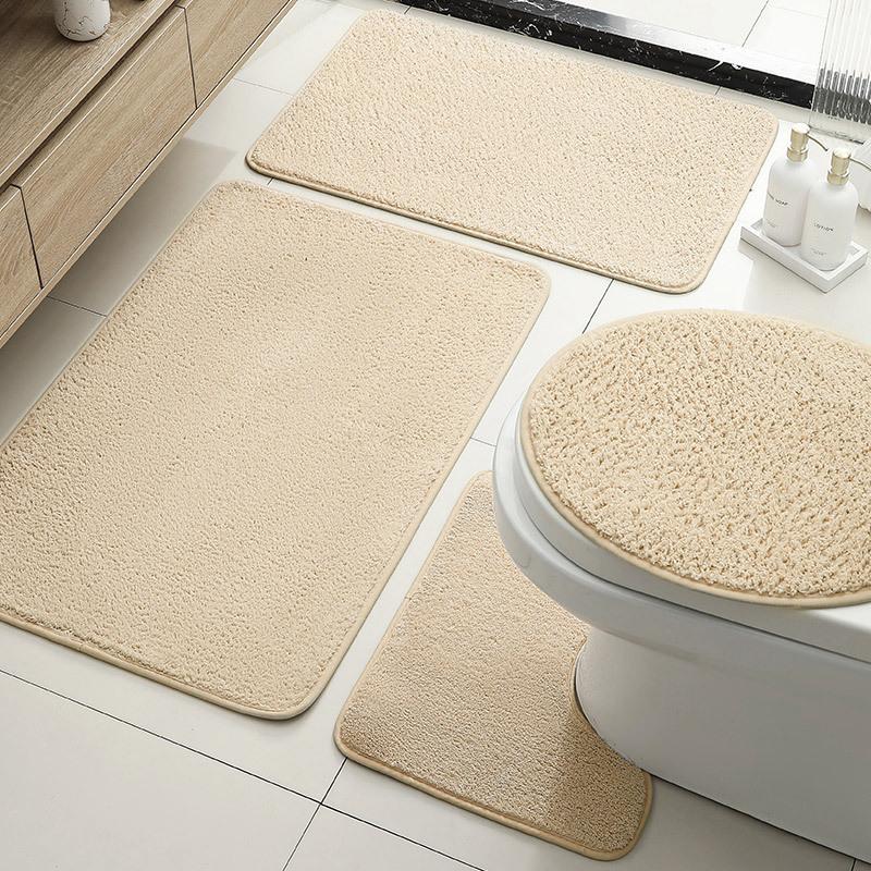 Imitation Cashmere Floor Mat Household Toilet Four-Piece Carpet Bathroom Water-Absorbing Non-Slip Mat Bathroom Dirt-Resistant Door Mat