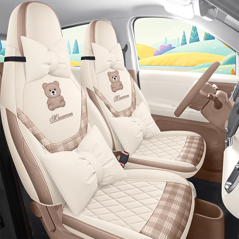 Breathable Cotton-Linen Car Seat Covers for 2026 Hongguang Mini (4-Door)