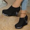 Fashion Shoes for Women 2024 Hot Sale Rome Women's Boots Platform Ankle Boots Women Round Toe Side Zip Super High Wedges Ladies Shoes