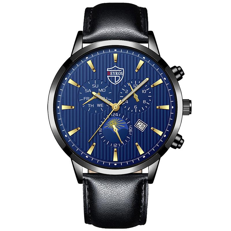 Men'S Stainless Steel Fashion Luminous Calendar Watch Quartz Watch