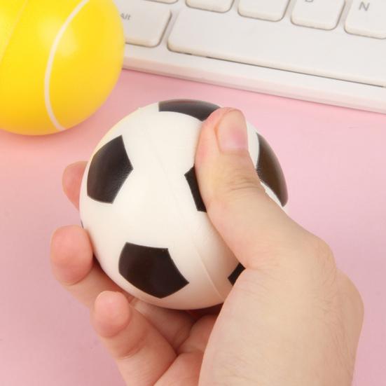 6Pcs Mini Sports Stress Ball Anxiety Relief Small Foam Football Baseball Basketball Tennis Soccer Kids Elastic Ball Fidget Sensory Toy
