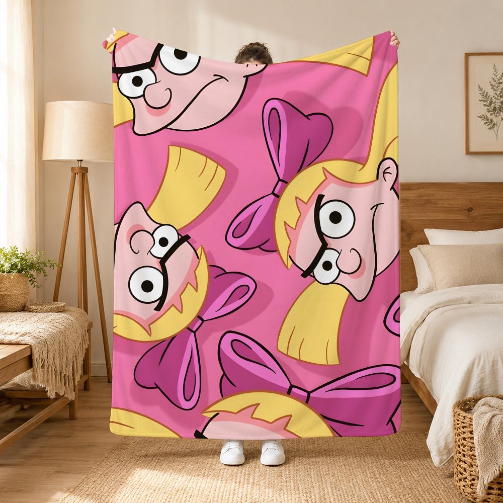 Hey Arnold Cartoon Throw 240g flannel blanket, suitable for sofas, beds, offices, exquisite gift blankets