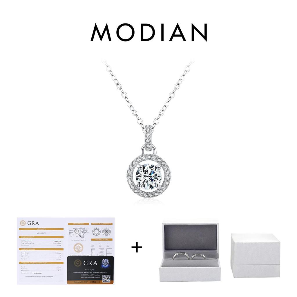 MODIAN 1 караат D Kleur Муассанит Вешалка Ketting Voor Vrouwen Стерлинговый Зильверен 925 пробы Bruiloft Bruids Fijne Sieraden Met Certificaat
