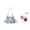 New Lee Fabric One Shoulder Handbag, Crossbody Bag Regular Women's Blue White Lace LE250032M-915