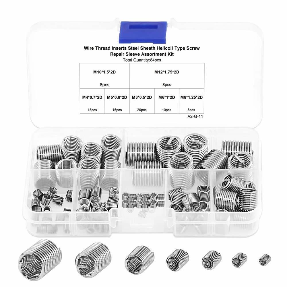 Metric Sizes M3-M12 Thread Repair Kit Stainless Steel Helicoil Insert Automotive Repairs