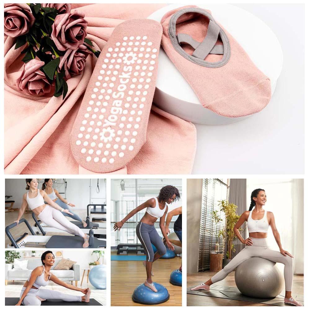 3 пары носков для пилатеса с нескользящей подошвой для женщин – Нескользящие носки для йоги, балета, танцев и тренировок