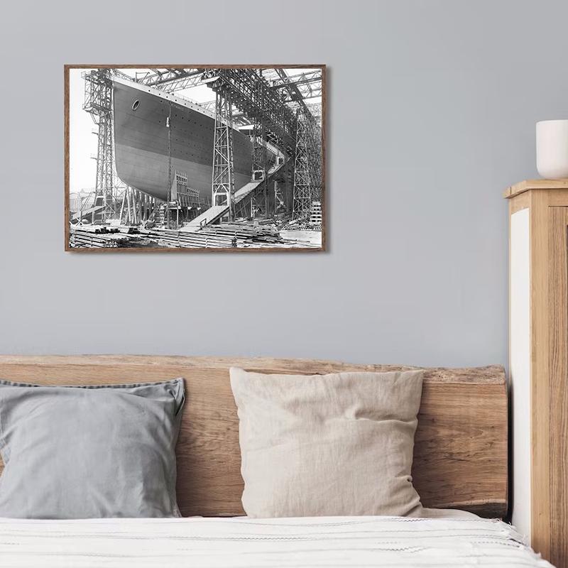 Черно-белые старые фотографии Титаника Постер Холст Принт Ретро Декор Стены Картина Винтаж Настенное Искусство Украшение Удивительный 1912