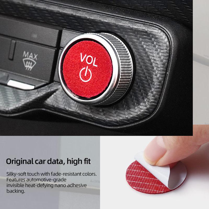 Make of Alcantara Betterhumz For Ford Mustang GT 2024 2025- Car Center Console AD Volume knob Trim Stickers Interior Accessories