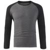 Spring Autumn Men Casual T-shirt O-neck Raglan Sleeve Color Matching Slim Fit Fitness Gym Pullover Tops Streetwear