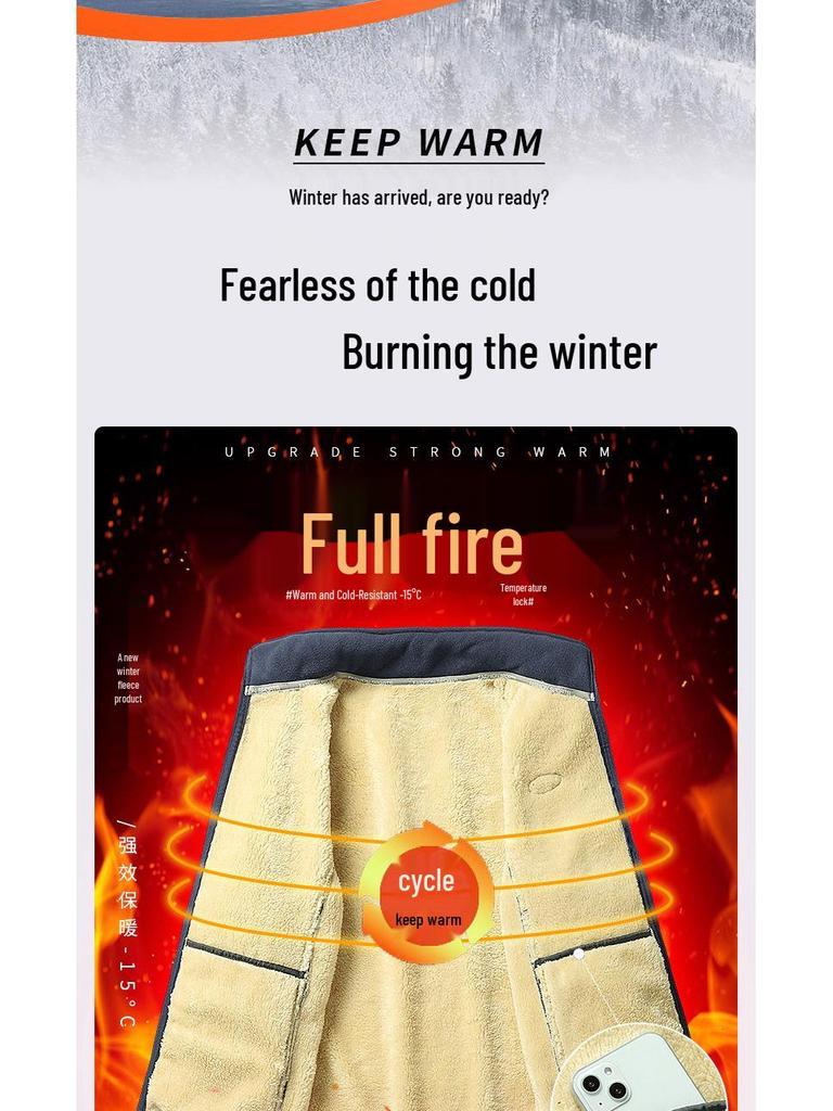 Plus Size Couple's Double-Sided Fleece Jacket: Men's Lamb Fleece Cardigan for Autumn & Winter