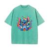 XH+30 MINISO 2026 Summer Vintage Wash Printed Pure Cotton Shoulder Style Men's and Women's Round Neck Short Sleeved Couple T-shirt