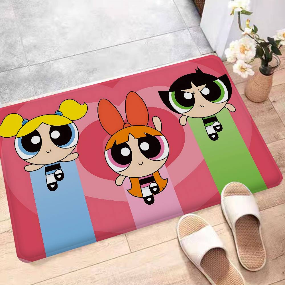 Animation The Powerpuff Girls Bathroom Mat Kids Room Bedroom Decoration Balcony Anti-Slip Doormat Living Room Welcome Rug