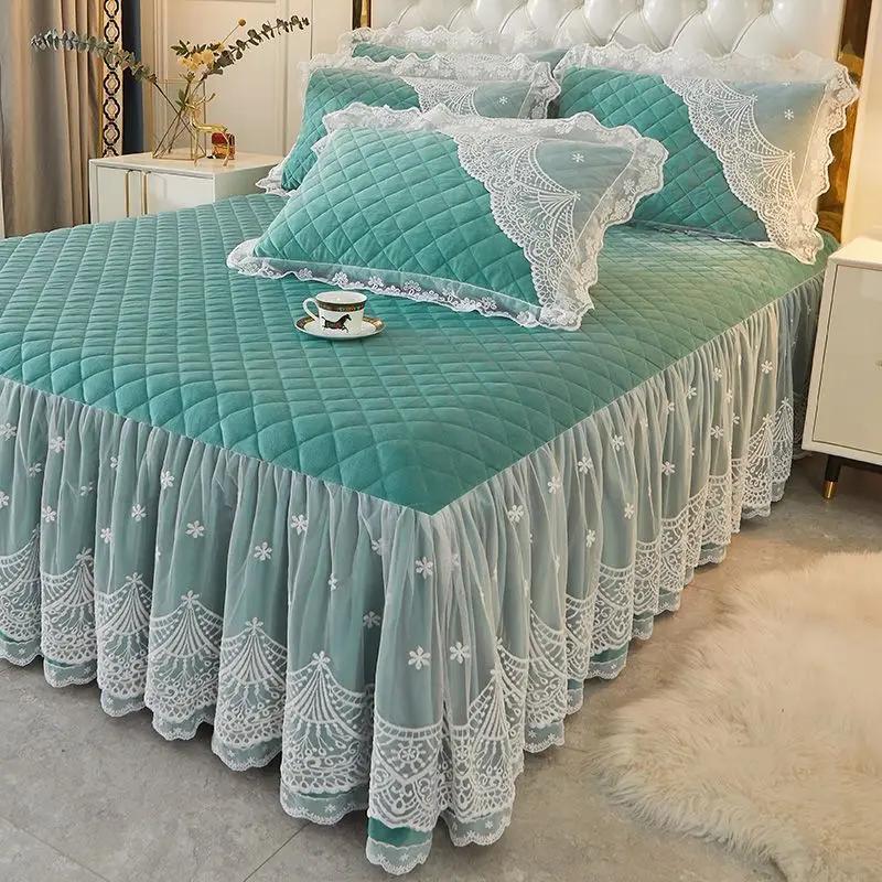 Антистатическая бархатная мягкая юбка-кровать, цельное зимнее утолщенное покрывало, современные минималистичные бытовые покрывала