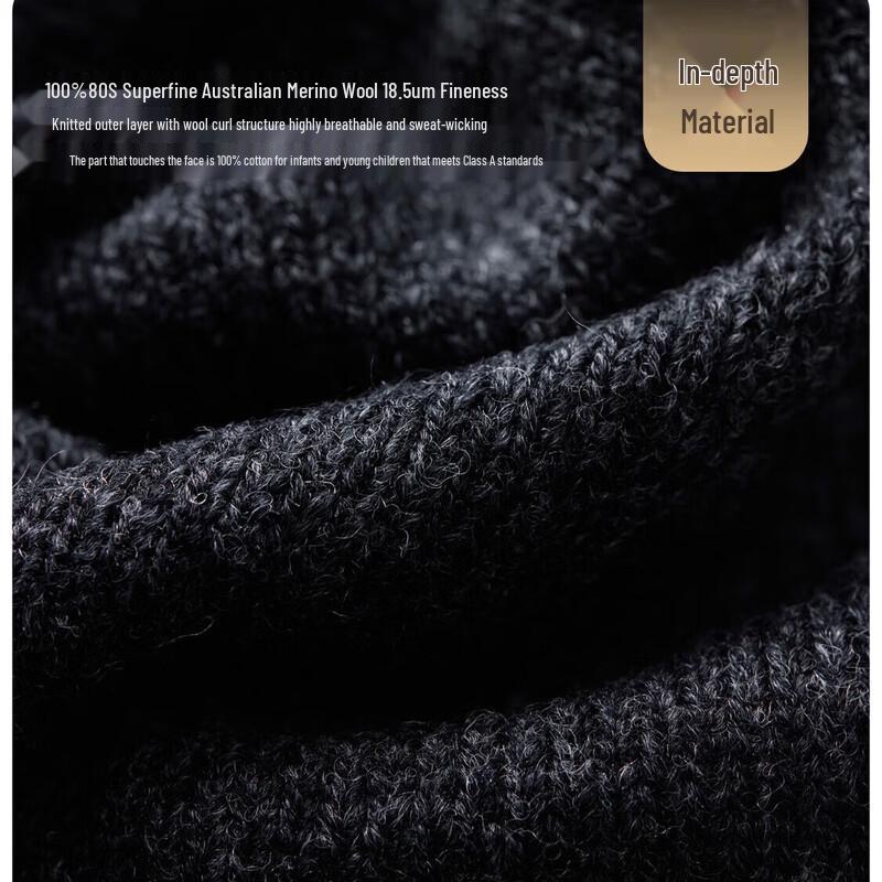 JIUMU Мужская зимняя термомаска для лица из шерсти и шелка