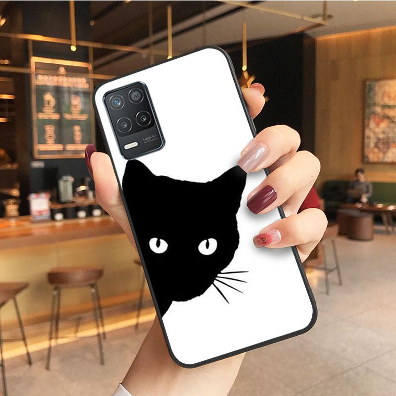 Чехол с черным котом для OPPO Realme GT 2 Pro X2 Pro XT C25S 8 7 6 Pro 6i Realme GT Master C3 C21 C21Y C11 X3 SuperZoom