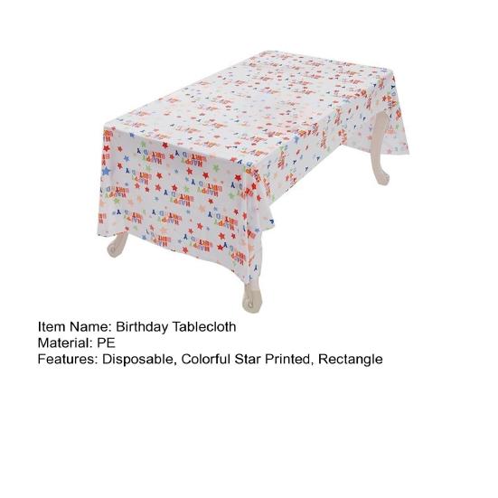 Прямоугольная скатерть с днем ​​рождения, одноразовая скатерть с принтом звезды, детский день рождения, детский душ, свадьба, домашний декор, 137x274 см