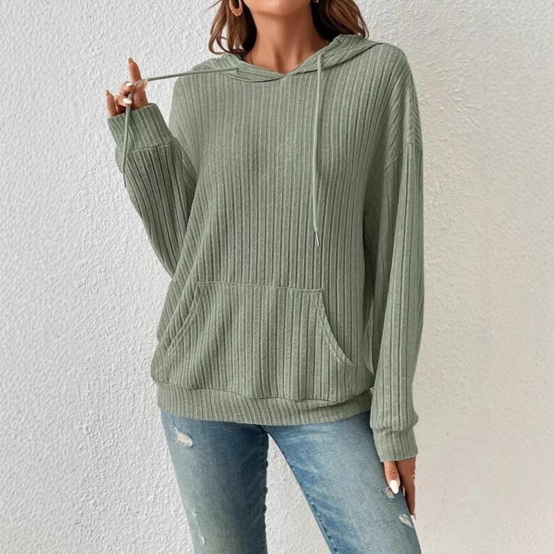 2025 Новый осенне-зимний женский свитер TEMU Худи с косичкой и карманом-кенгуру